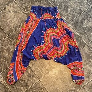 HAREM PANTS Bohemian Hippie Colourful Lightweight Rouched-Waist Music Festival
